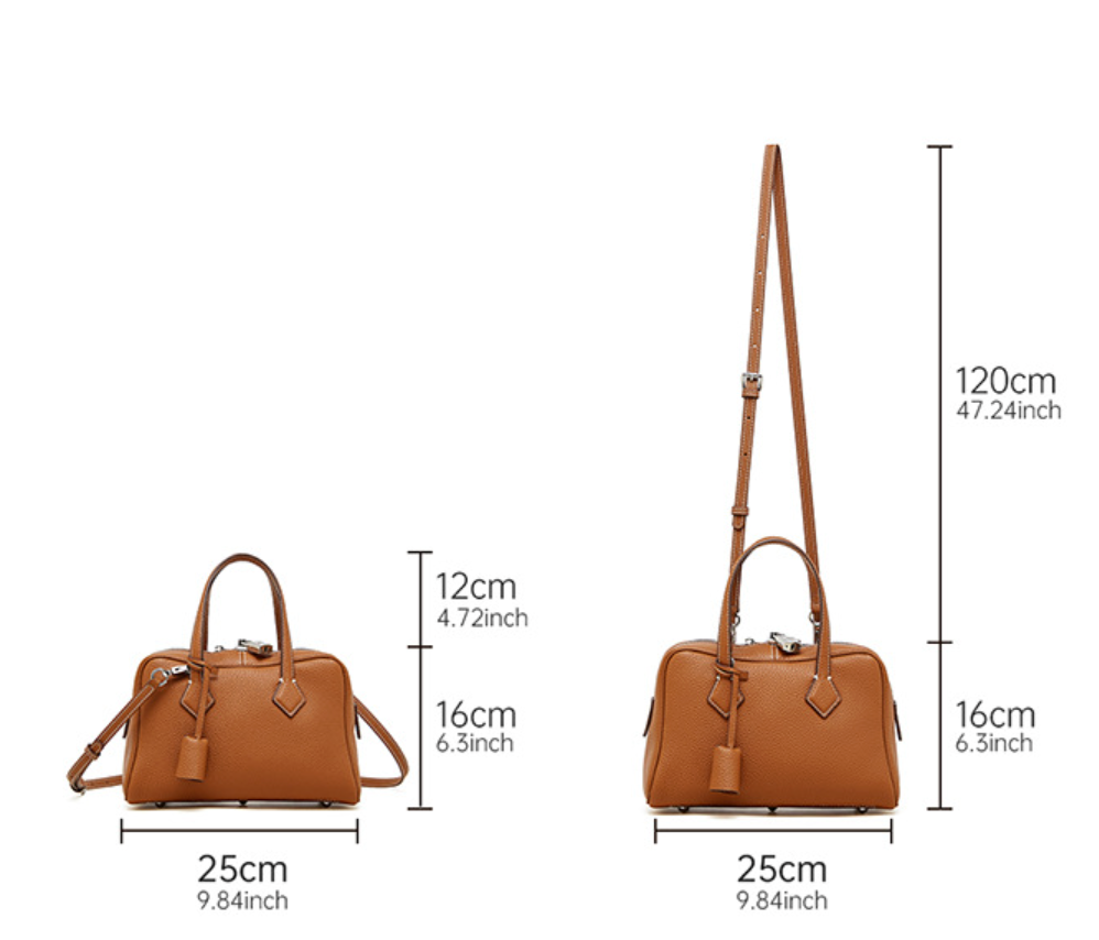 Sac Victoria en cuir véritable grainé