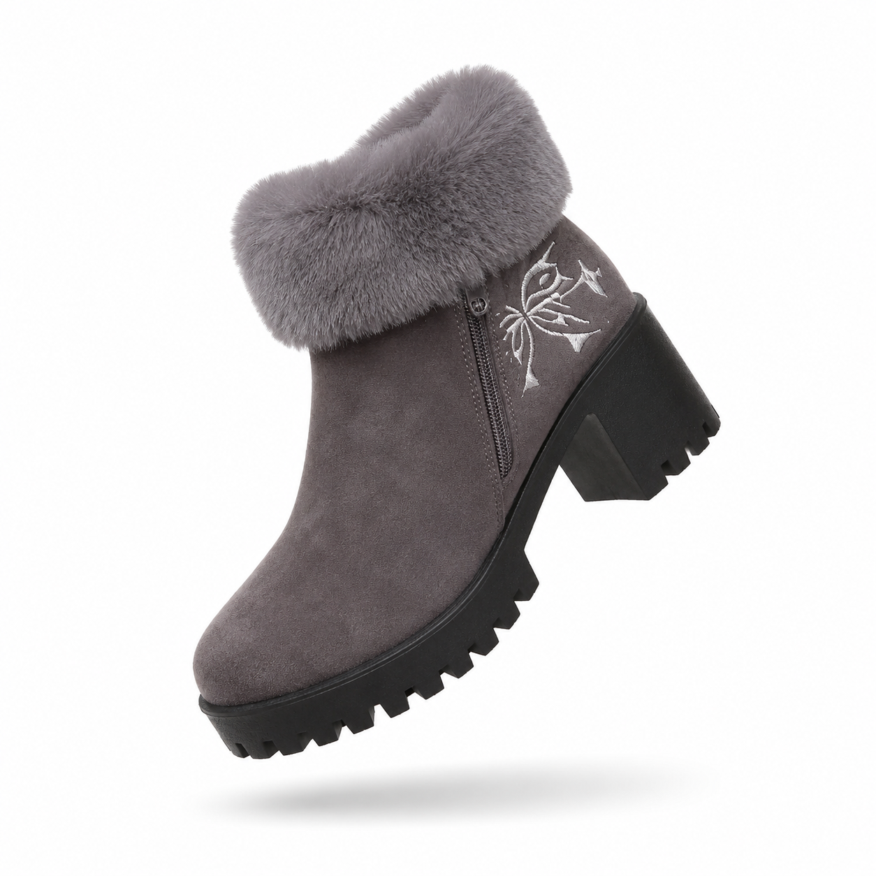 Elara – Bottes Chaudes Femme avec Fermeture Éclair Latérale
