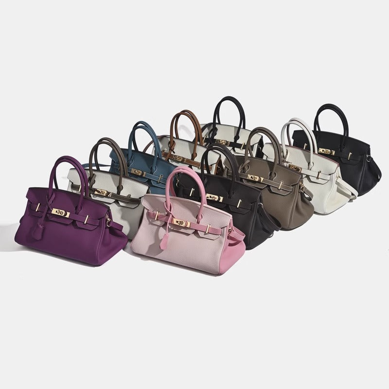 Sac bandoulière Jane 29 cm – Sac structuré en cuir grainé véritable