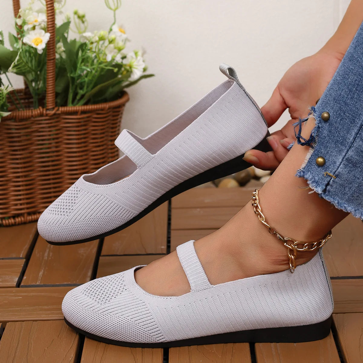 Chaussure semi-orthopédique ultra-légère et respirante en maille Joanne Marie