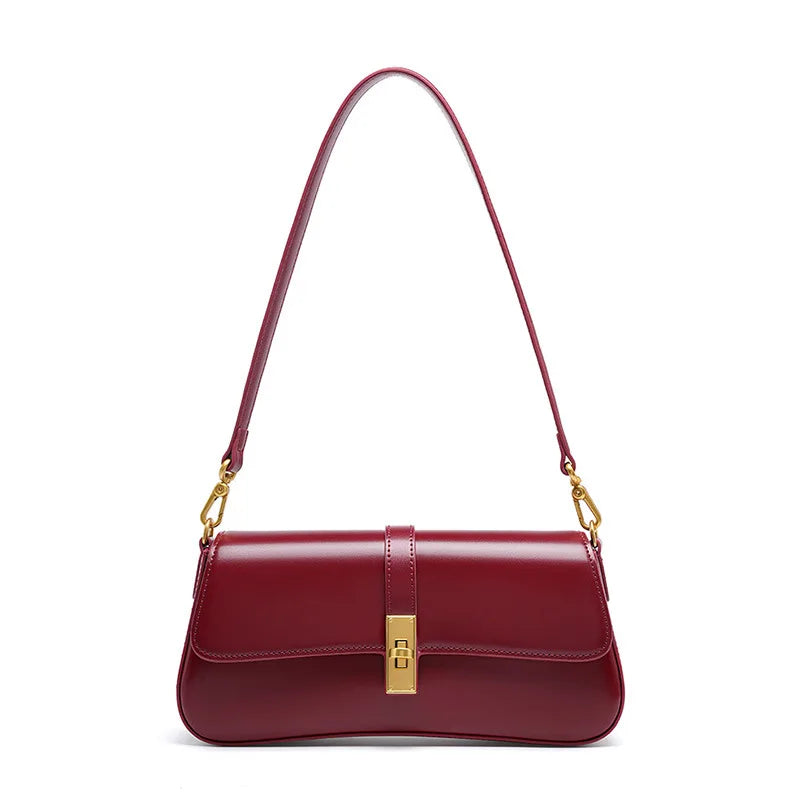 "Sac baguette classique de luxe en cuir véritable"