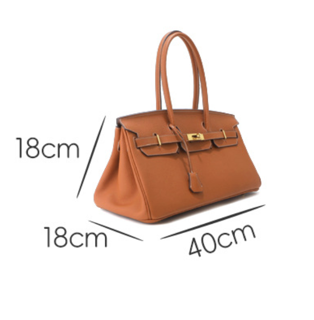 Sac baguette Jane – 40 cm en cuir véritable grainé 