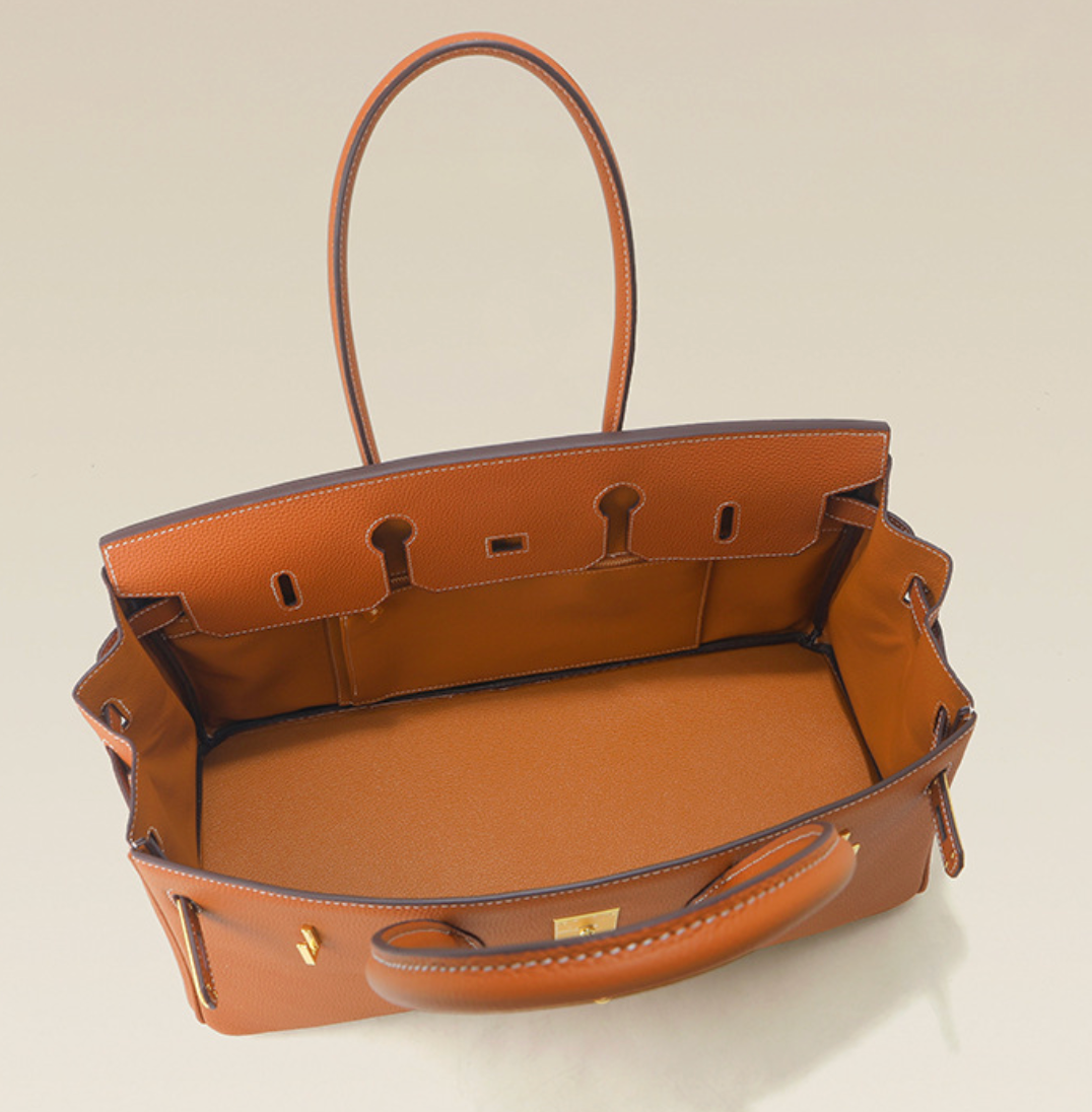 Sac baguette Jane – 40 cm en cuir véritable grainé 