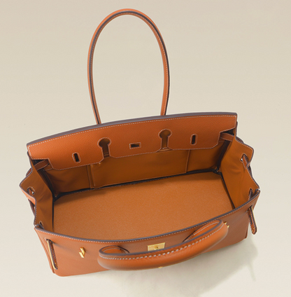 Sac baguette Jane – 40 cm en cuir véritable grainé 