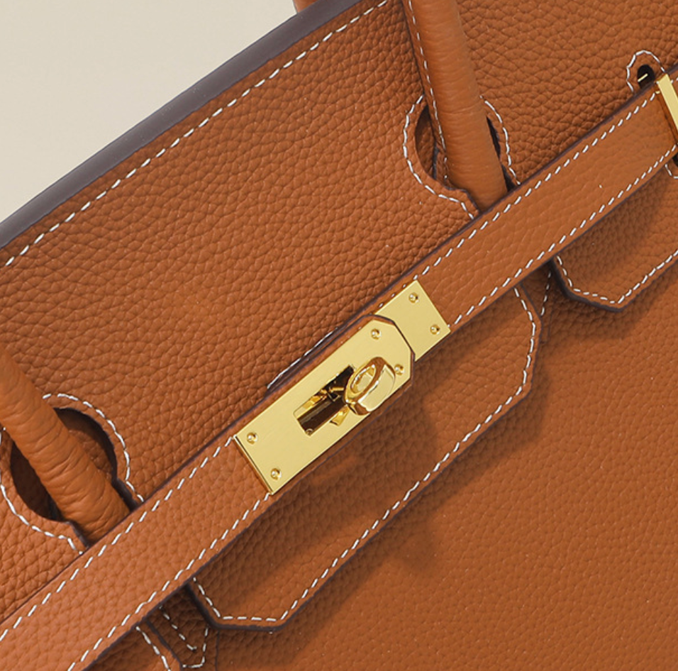 Sac baguette Jane – 40 cm en cuir véritable grainé 
