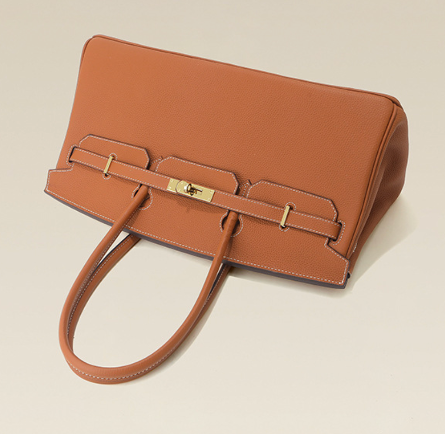 Sac baguette Jane – 40 cm en cuir véritable grainé 