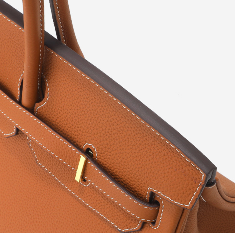 Sac baguette Jane – 40 cm en cuir véritable grainé 