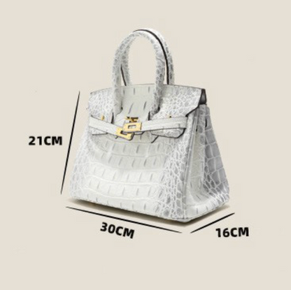 Sac Jane Croco Himalaya – 30 cm en cuir véritable 