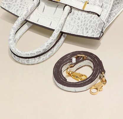 Sac Jane Croco Himalaya – 30 cm en cuir véritable 