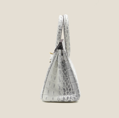 Sac Jane Croco Himalaya – 30 cm en cuir véritable 