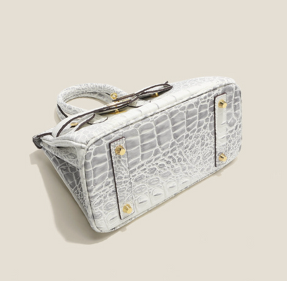 Sac Jane Croco Himalaya – 30 cm en cuir véritable 