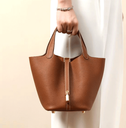 Sac seau Camille en cuir de vachette pleine fleur