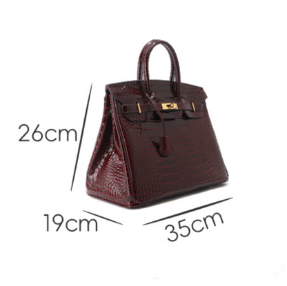 Jane Croco – Sac structuré en cuir véritable à texture crocodile