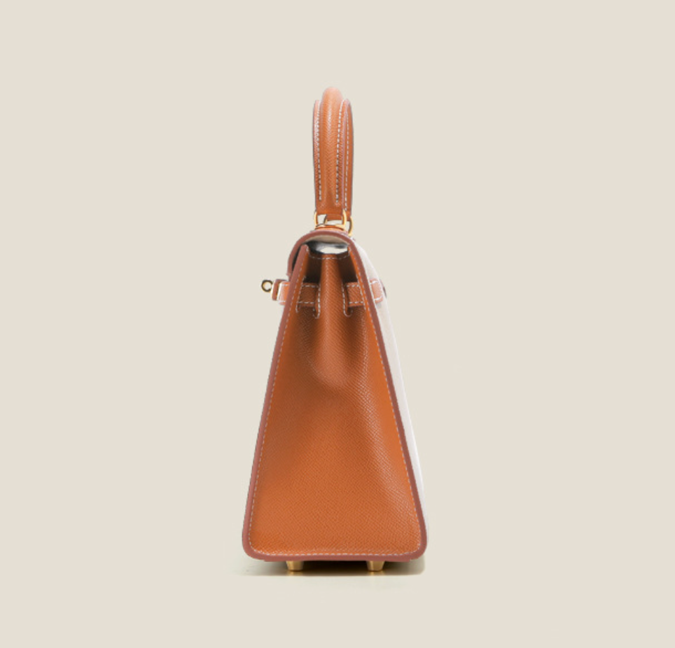 Grace Duo  – Bolsa Estruturada em Couro Genuíno Pebbled ( 22 CM e 25 CM )