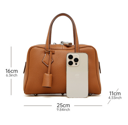 Sac Victoria en cuir véritable grainé