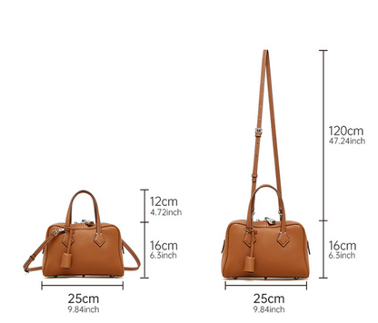 Sac Victoria en cuir véritable grainé