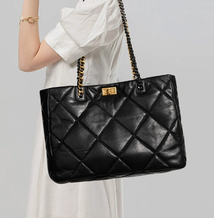Aurora Chain Tote – Bolsa em Couro Genuíno