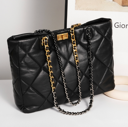 Aurora Chain Tote – Bolsa em Couro Genuíno