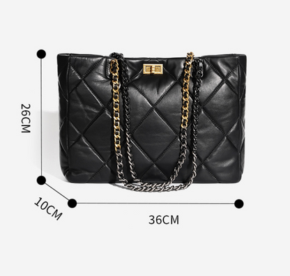 Aurora Chain Tote – Bolsa em Couro Genuíno