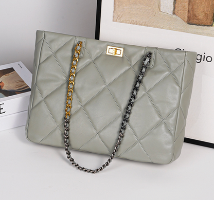 Aurora Chain Tote – Bolsa em Couro Genuíno