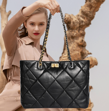Aurora Chain Tote – Bolsa em Couro Genuíno