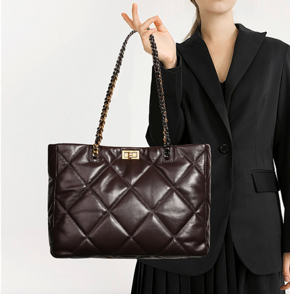 Aurora Chain Tote – Bolsa em Couro Genuíno