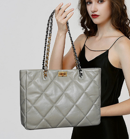 Aurora Chain Tote – Bolsa em Couro Genuíno