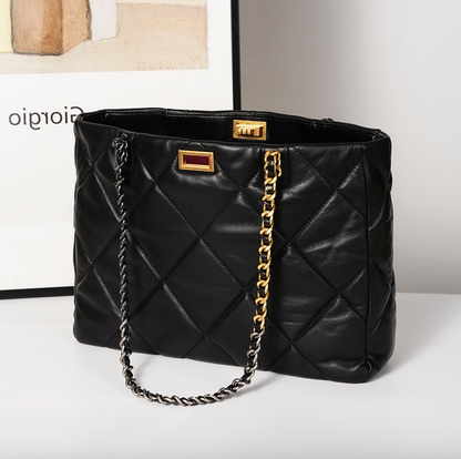 Aurora Chain Tote – Bolsa em Couro Genuíno