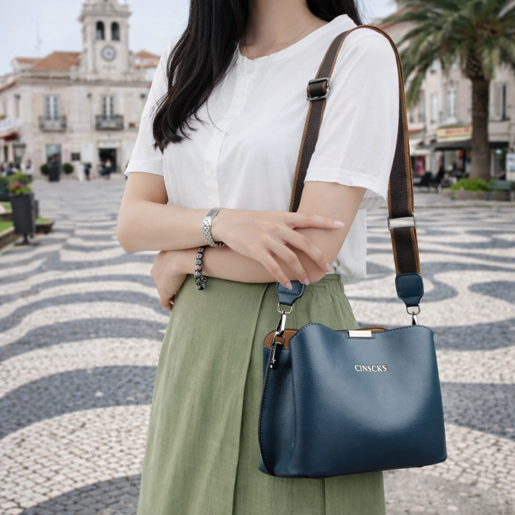 Sac à main élégant à trois compartiments pour femme