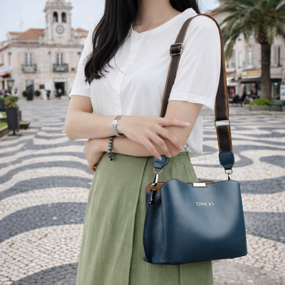 Sac à main élégant à trois compartiments pour femme