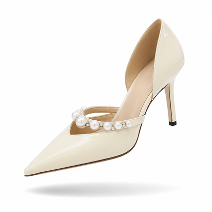 Victoria Pearl - Sapatos de Salto Elegantes com Pérolas e Cristais