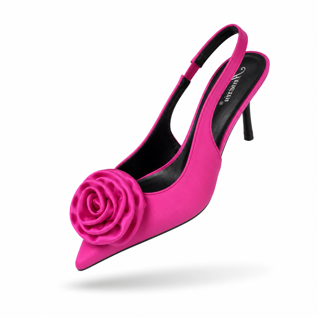 Sapatos Elegantes Flor de Cetim – Salto Fino
