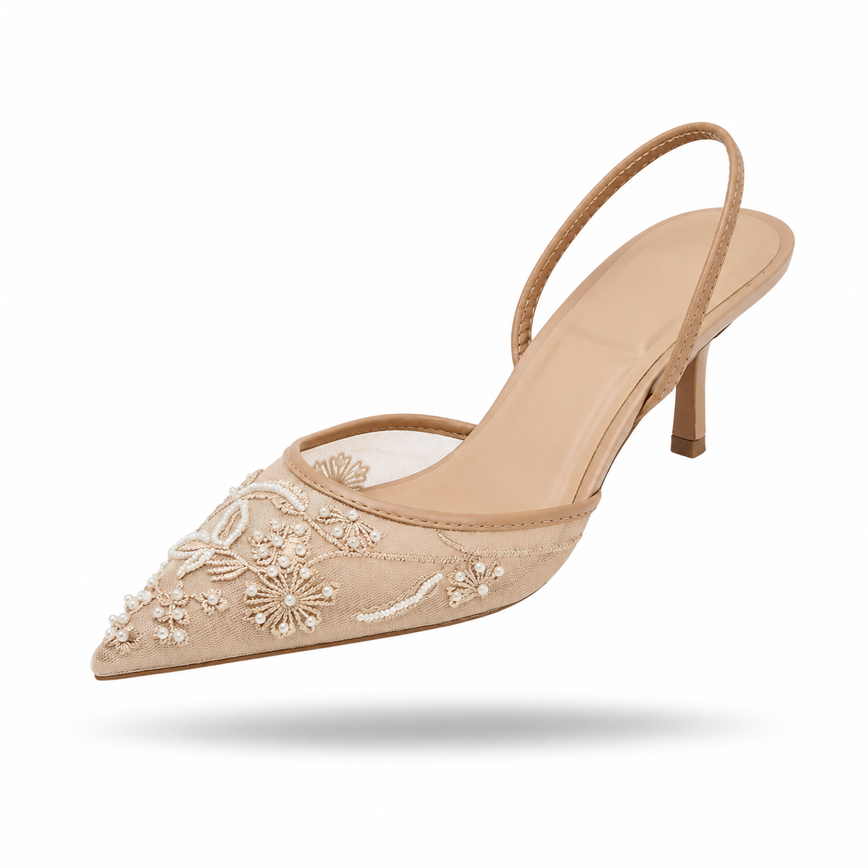 Sapatos Slingback Bordados de Luxo – Elegância para Ocasiões Especiais