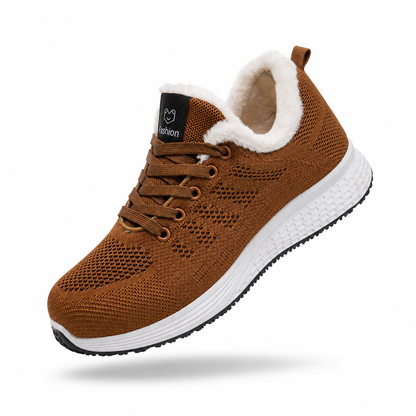 Chaussures d'hiver en coton pour femmes, collection 2026, nouveau modèle transfrontalier, chaussures décontractées à lacets, doublées en polaire épaisse, chaussures de marche pour maman, bottes en coton antidérapantes