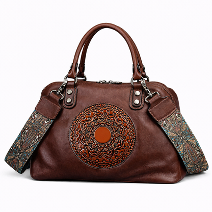 Sac Boston Camila Vintage – Fabriqué en cuir véritable de première qualité