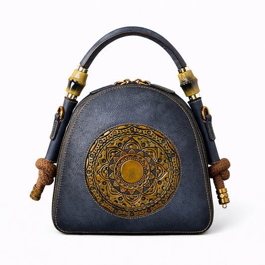 Sac coquillage oriental vintage Mei – Fabriqué en cuir véritable de qualité supérieure