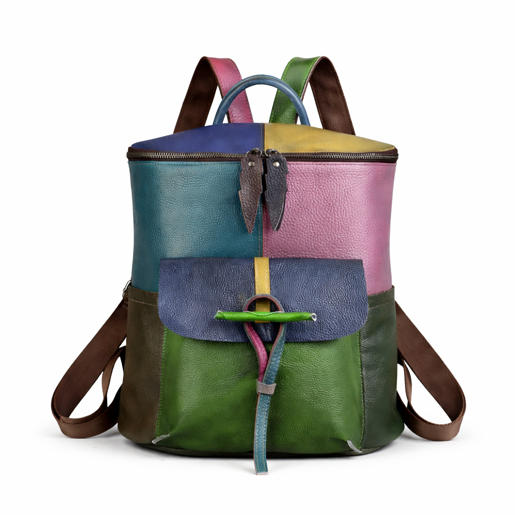 Sac à dos vintage Aurora Patch – Fabriqué en cuir véritable de première qualité 
