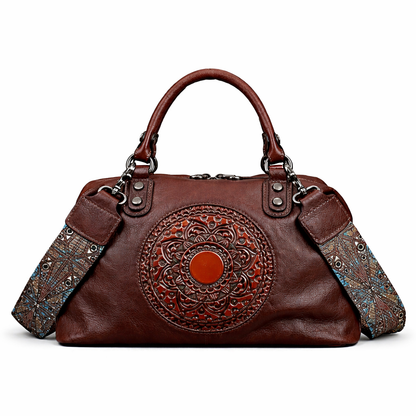 Sac Boston Serena Vintage – Fabriqué en cuir véritable de première qualité 