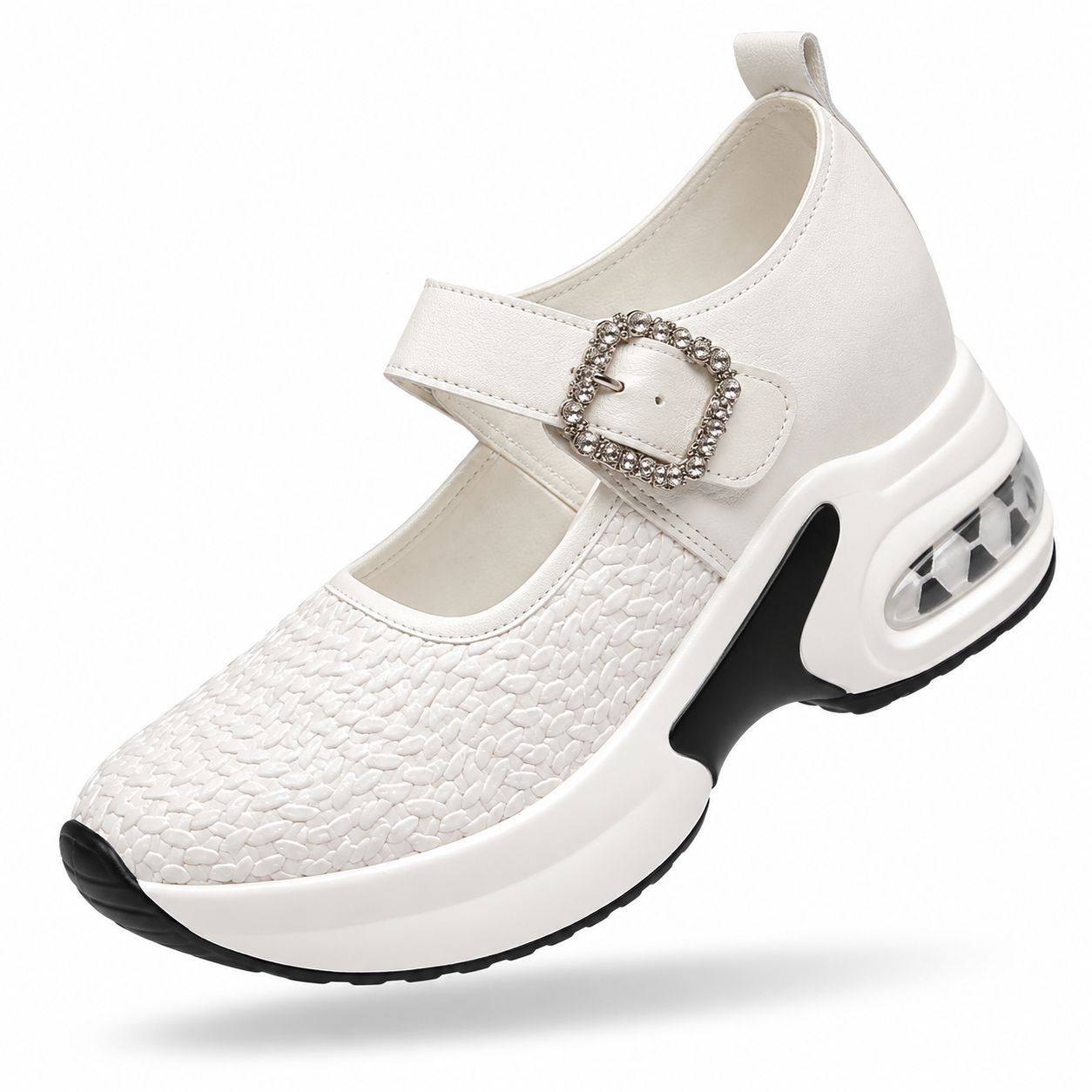 2026 Automne nouvelle collection – Chaussures compensées grandes tailles pour femmes, style décontracté, avec strass, semelle épaisse et plateforme, taille 43