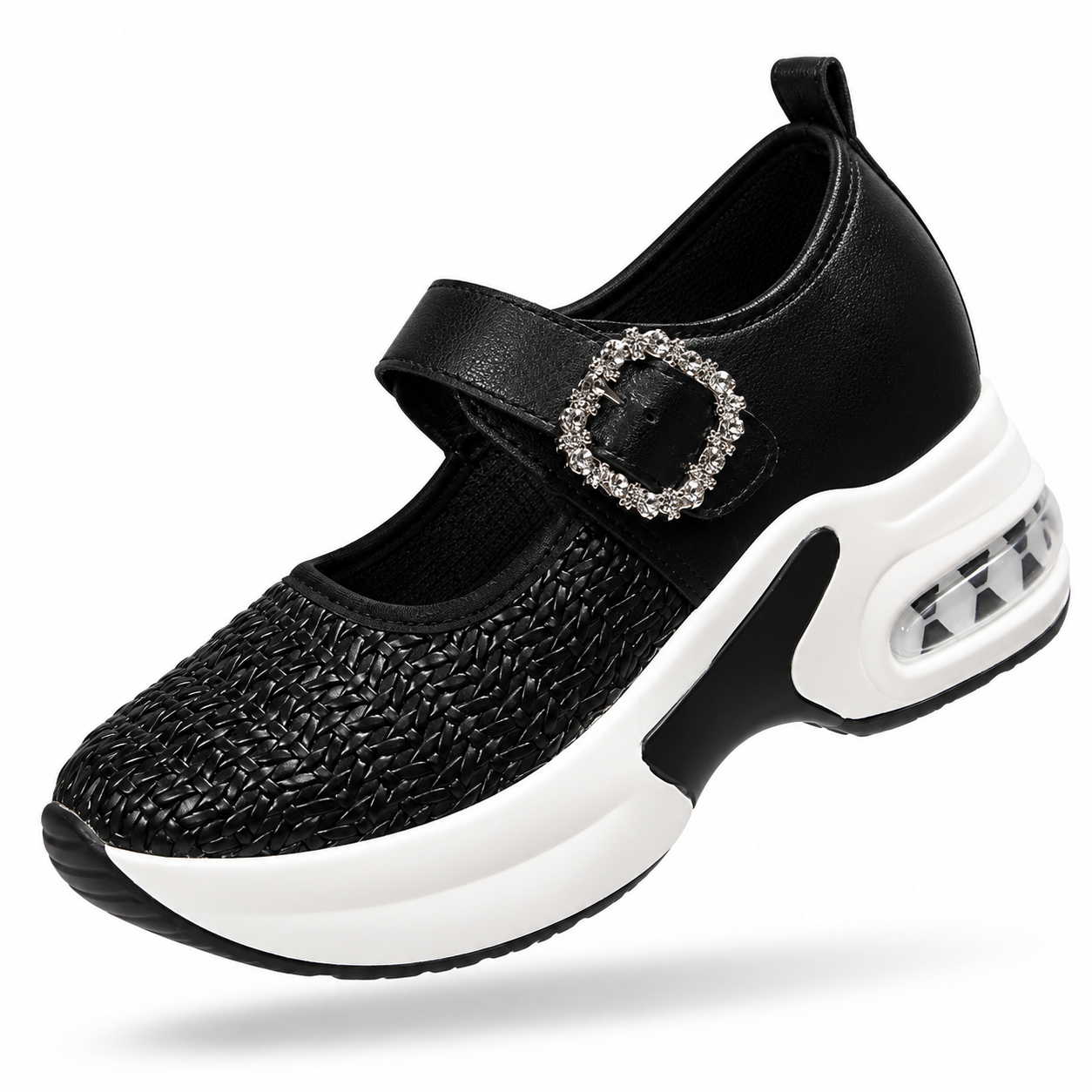 2026 Automne nouvelle collection – Chaussures compensées grandes tailles pour femmes, style décontracté, avec strass, semelle épaisse et plateforme, taille 43