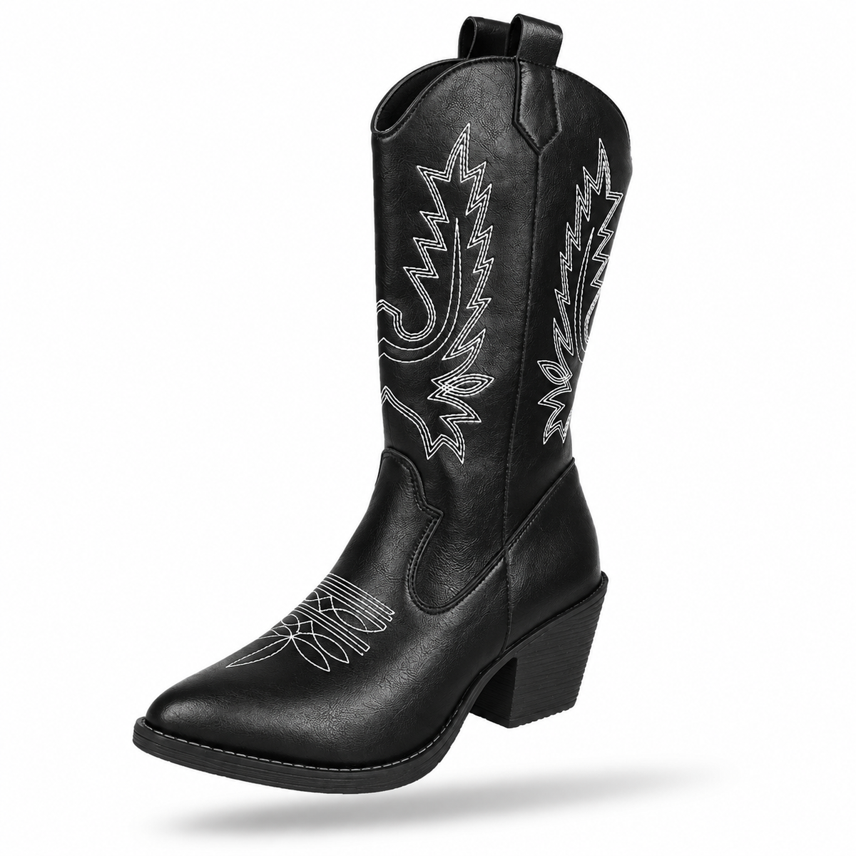 Bottes de cowboy occidentales en V pour femmes, talons moyens, bottes de chevalier à bout pointu, bottes longues au-dessus du genou, minces, grande taille, vente en gros