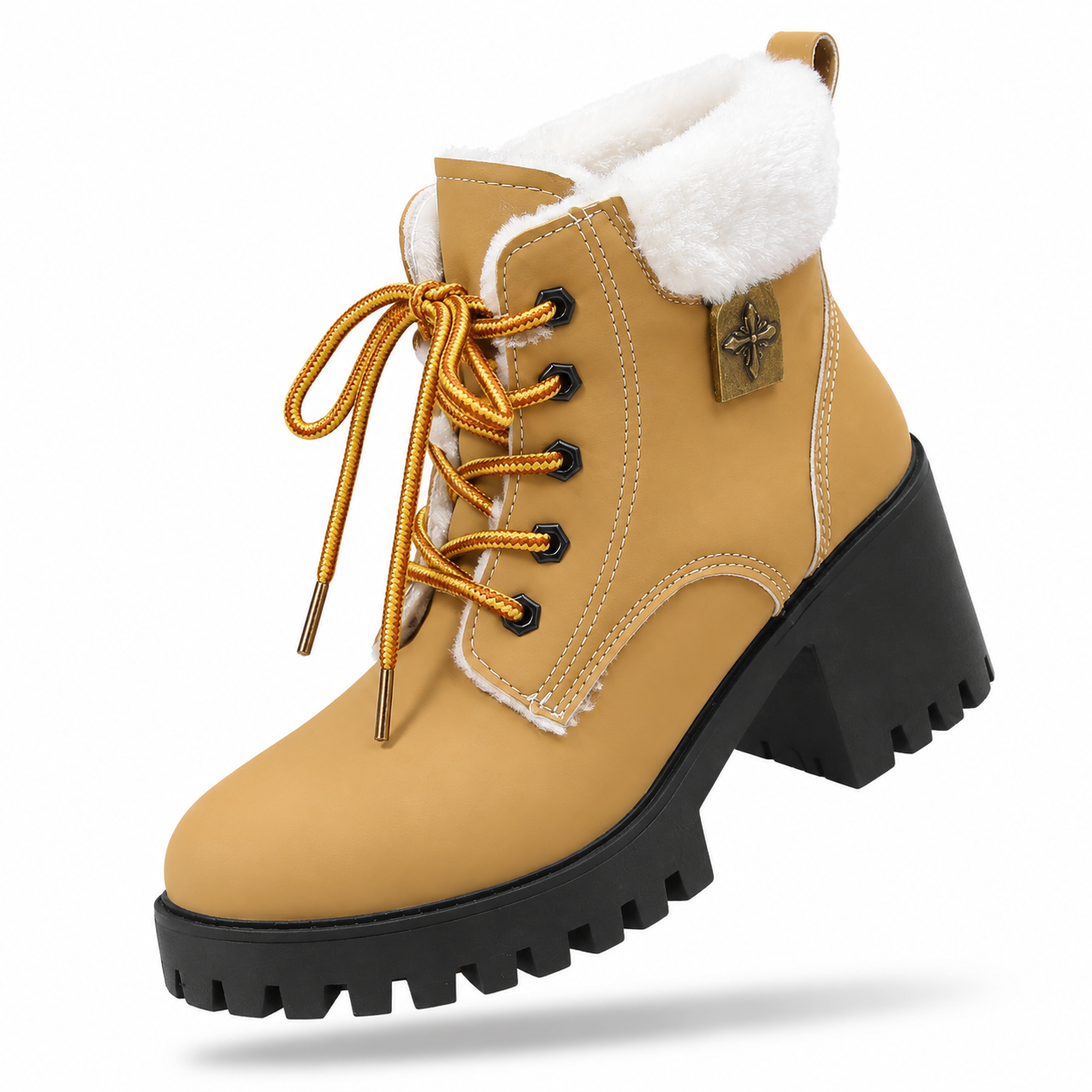Bottes femme, modèle le plus vendu à l'exportation, vente en gros transfrontalière en dropshipping, bottines décontractées unies avec lacets à la mode pour femme