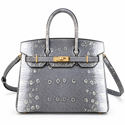 Blanc – Sac structuré grande capacité en cuir de vachette