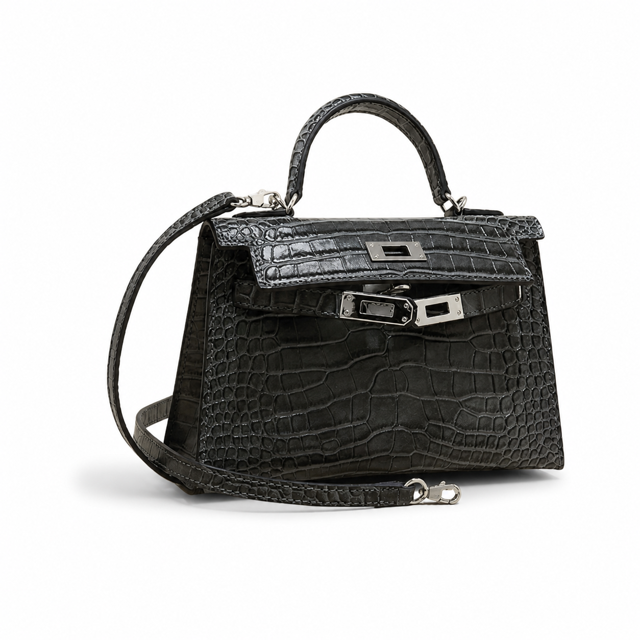 Grace Croco Mini – Bolsa em Couro Genuíno com textura Crocodilo