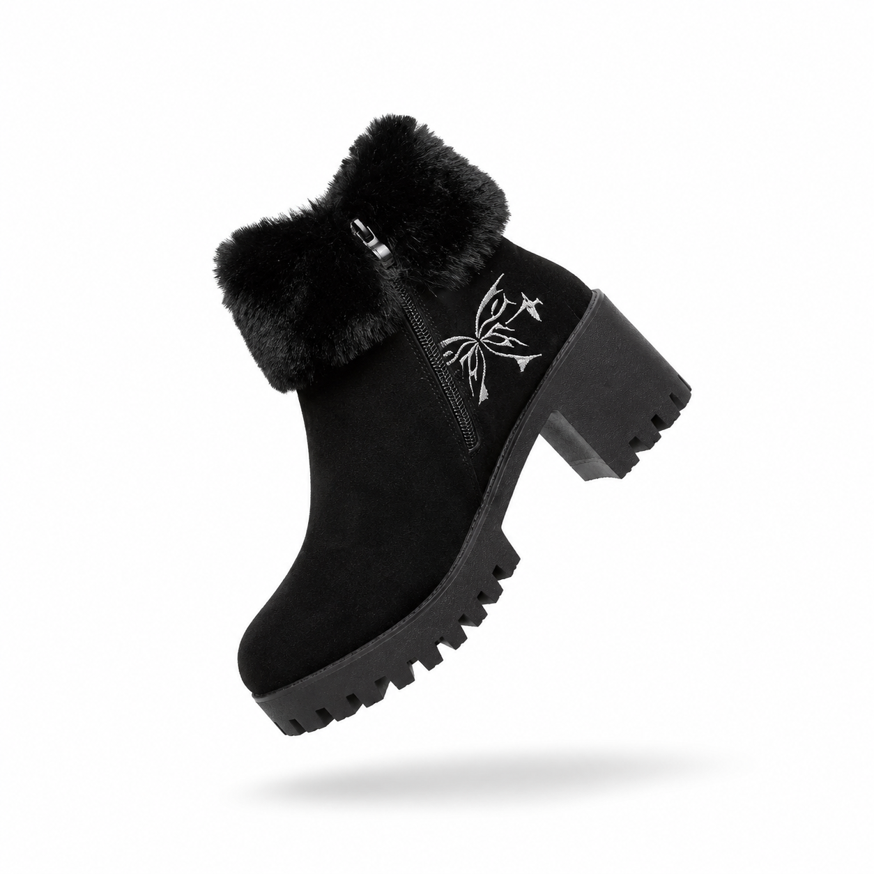 Elara – Bottes Chaudes Femme avec Fermeture Éclair Latérale