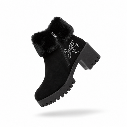Elara – Bottes Chaudes Femme avec Fermeture Éclair Latérale