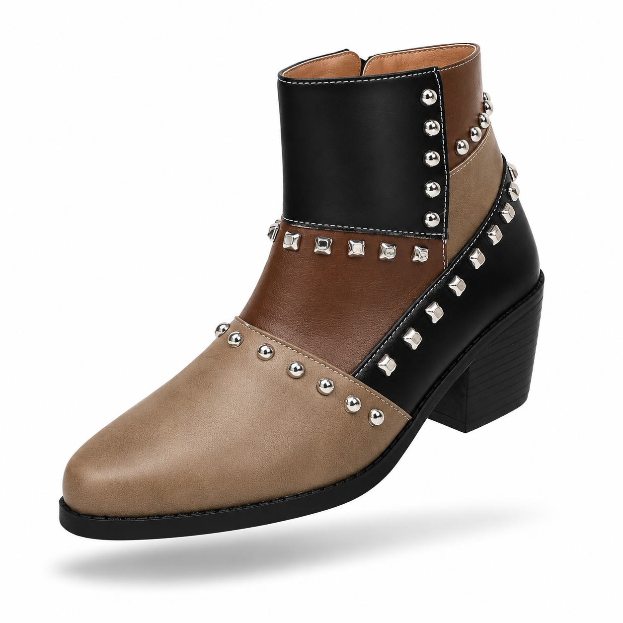 Bottes de motard à talons hauts grandes tailles transfrontalières 2026 nouvelle collection automne, bottes Martin pour femme à talons épais, style rétro à bout pointu, britannique, pour le commerce extérieur