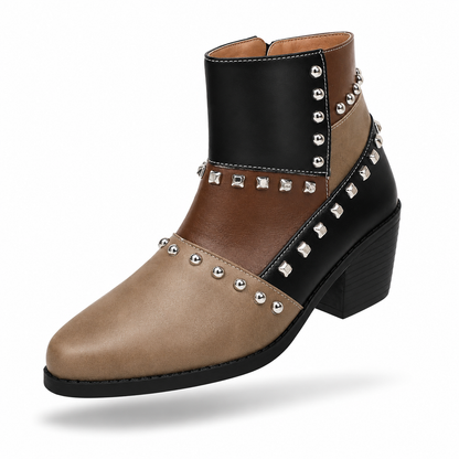 Bottes de motard à talons hauts grandes tailles transfrontalières 2026 nouvelle collection automne, bottes Martin pour femme à talons épais, style rétro à bout pointu, britannique, pour le commerce extérieur