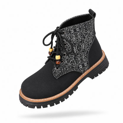 Bottes Martin montantes grande taille pour femmes 2026, nouveau modèle, best-seller Amazon, style britannique, à talon épais, perles et lacets, en stock.