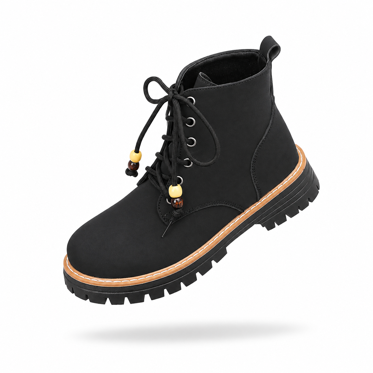 Bottes Martin montantes grande taille pour femmes 2026, nouveau modèle, best-seller Amazon, style britannique, à talon épais, perles et lacets, en stock.